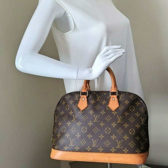 Louis Vuitton Alma PM Monogram Canvas Leather Hand Bag Authentic Vintage VI0914 - Picture 7 of 12